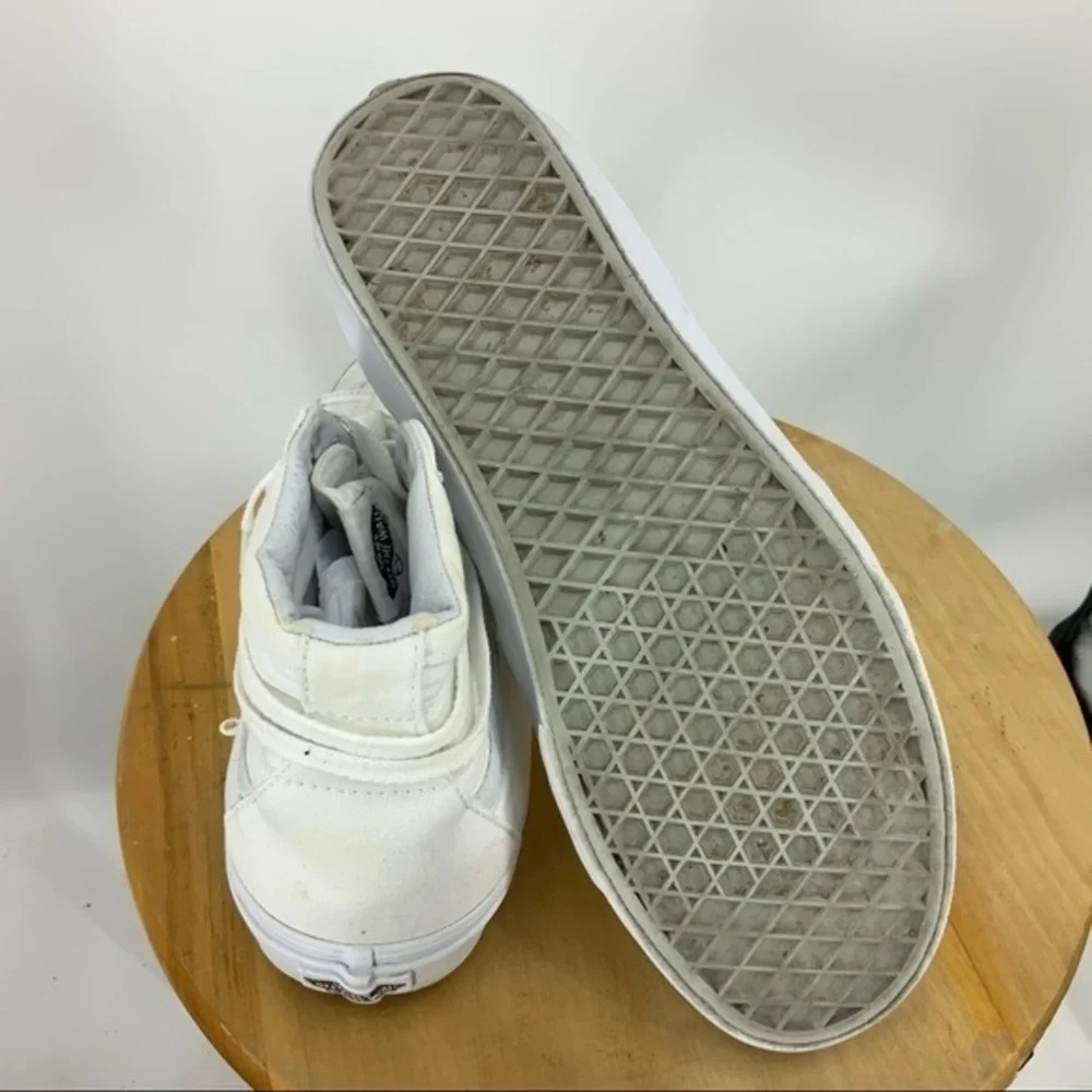 Vans high top skateboard white canvas sneaker
